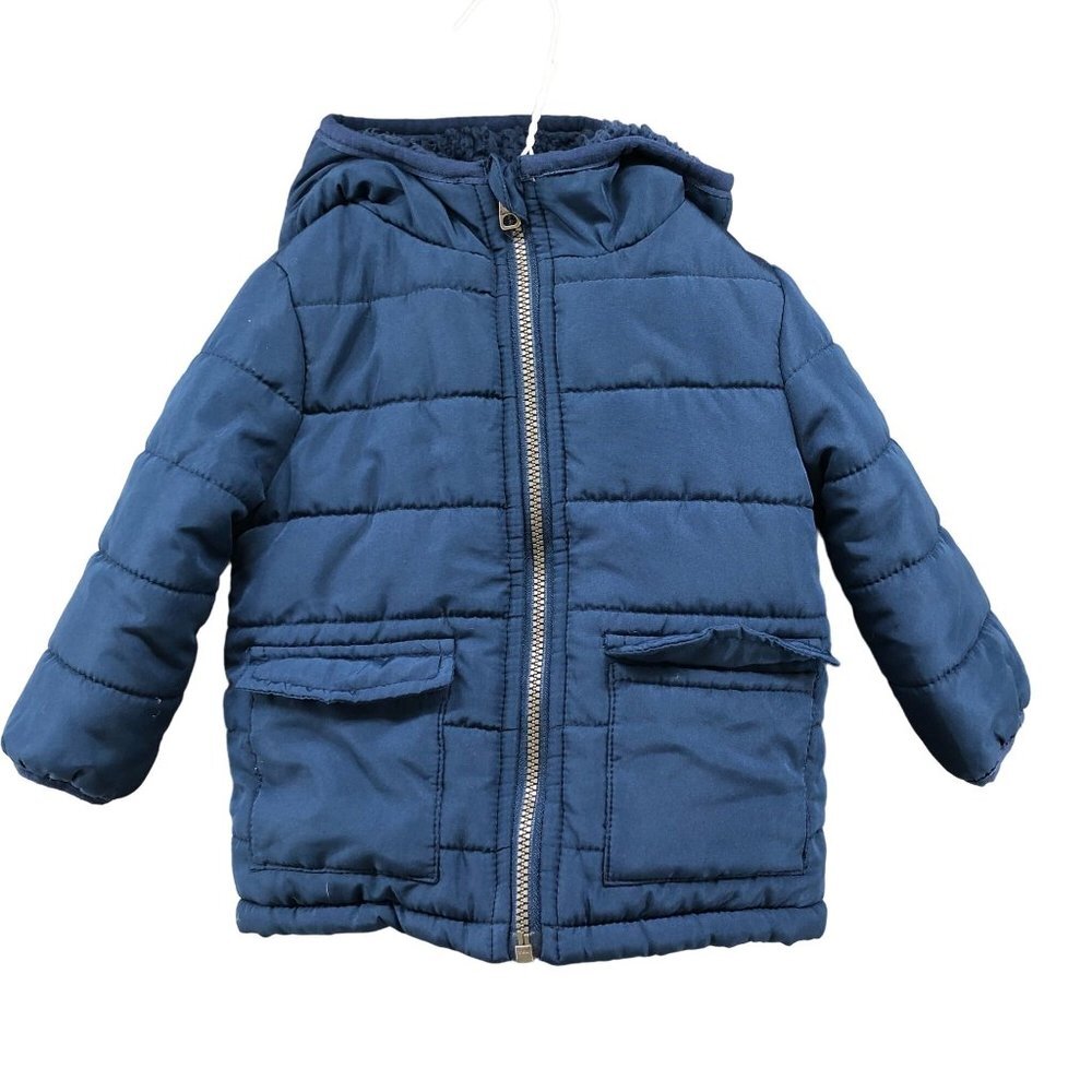 Splendid Baby 6-12M Puffer‎ Jacket Boys Girls Blue Quilted Hooded Insulated